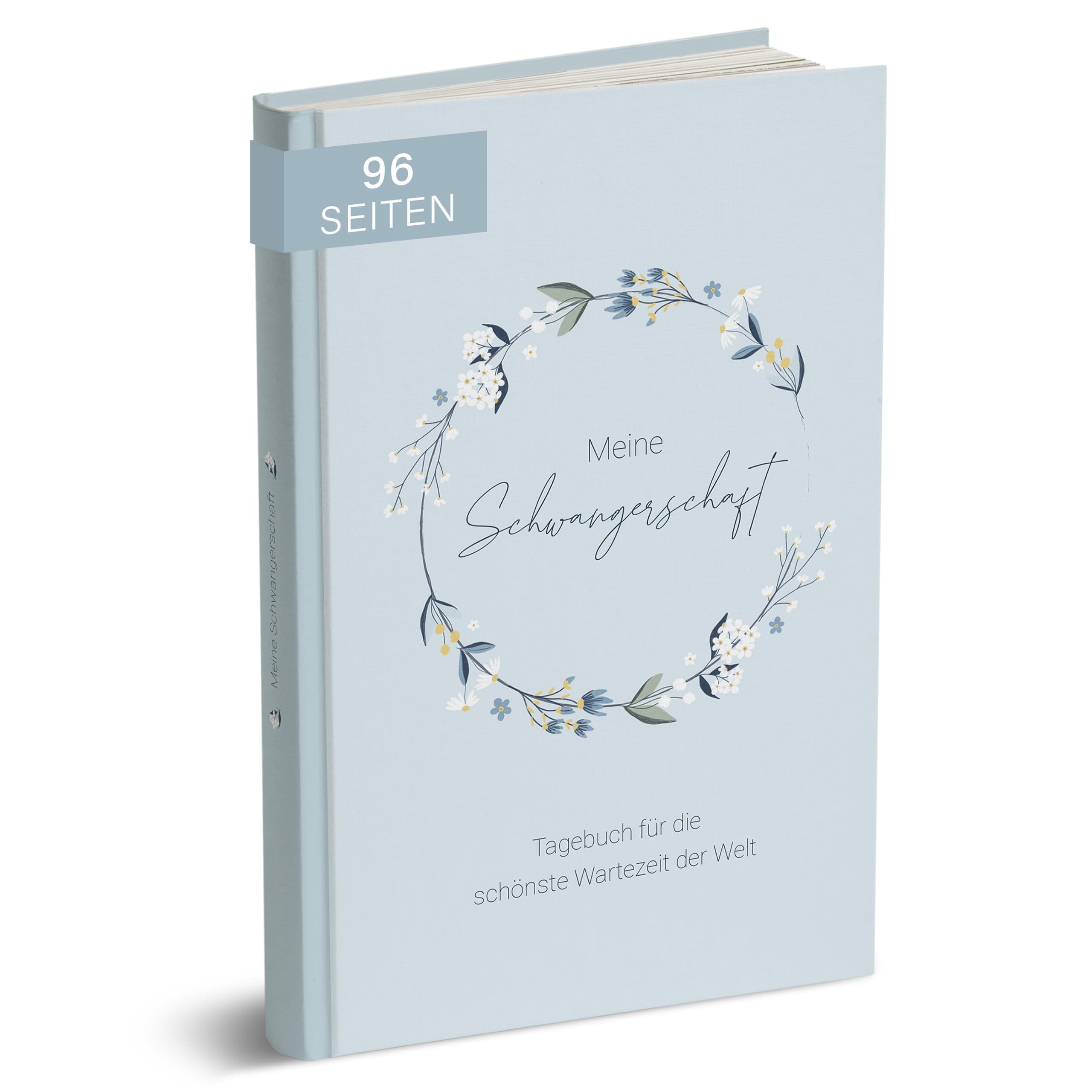 MINTKIND® Schwangerschaftstagebuch 'Meine Schwangerschaft' A5 Blumen Blau 🤰