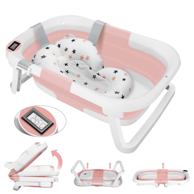 Große Faltbare Babywanne mit Badematte 💦 34.39€ - Platzsparend & Ergonomisch