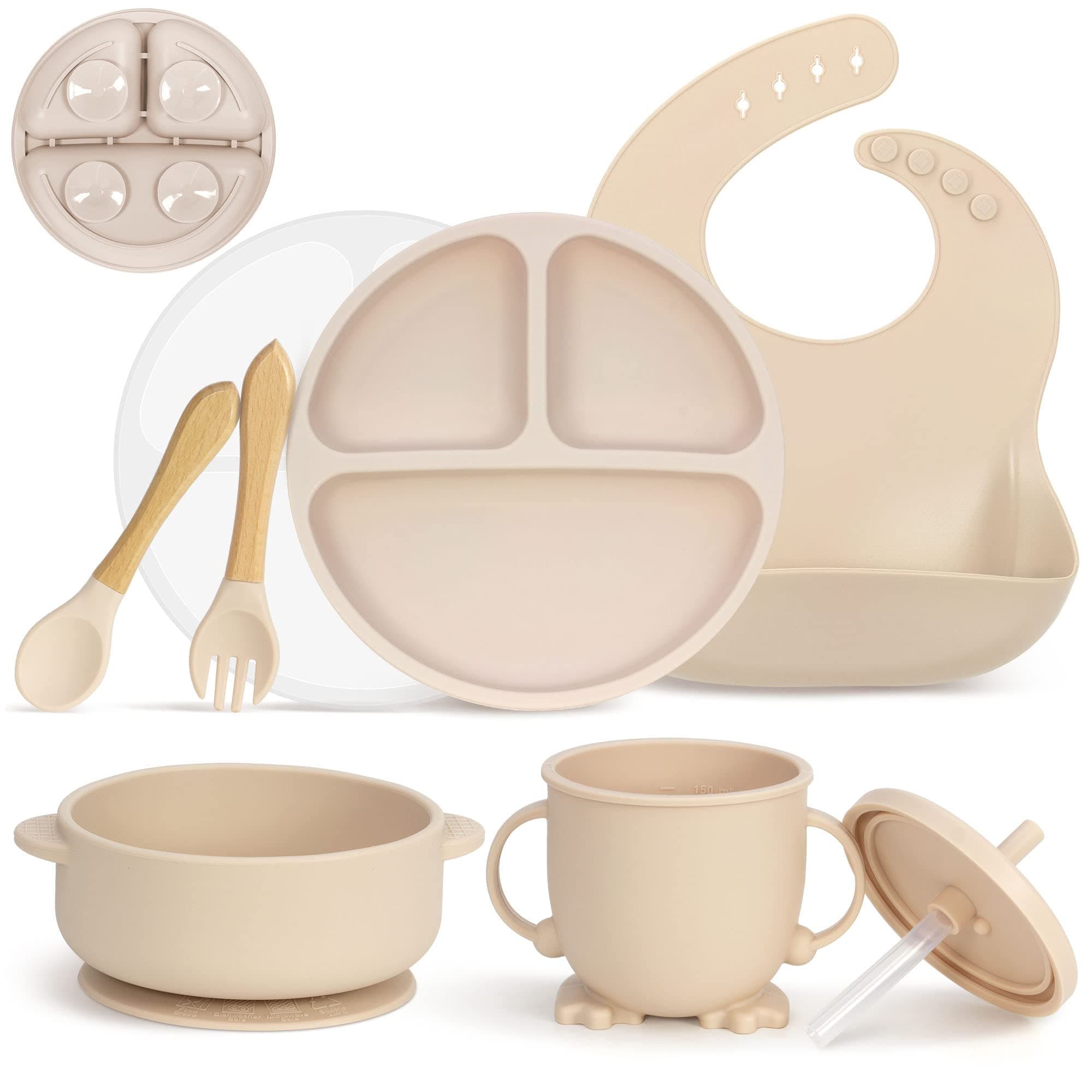 👶🍽️ MOJINL Silikon Baby Geschirrset 7-teilig 🍼🥣
