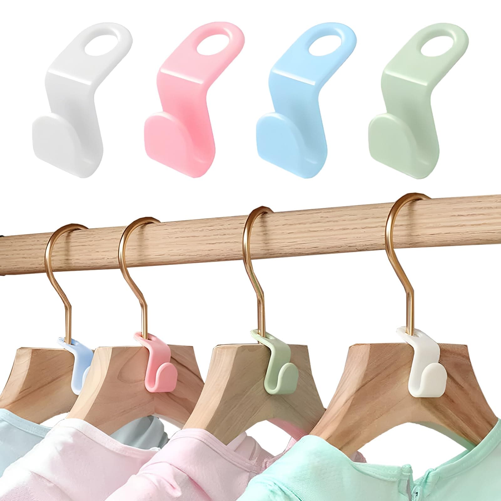 👗👚 SoeUyd 60 Stück Kleiderbügel Platzsparend, Kleiderbügel Verbindungshaken 🌟🛍️