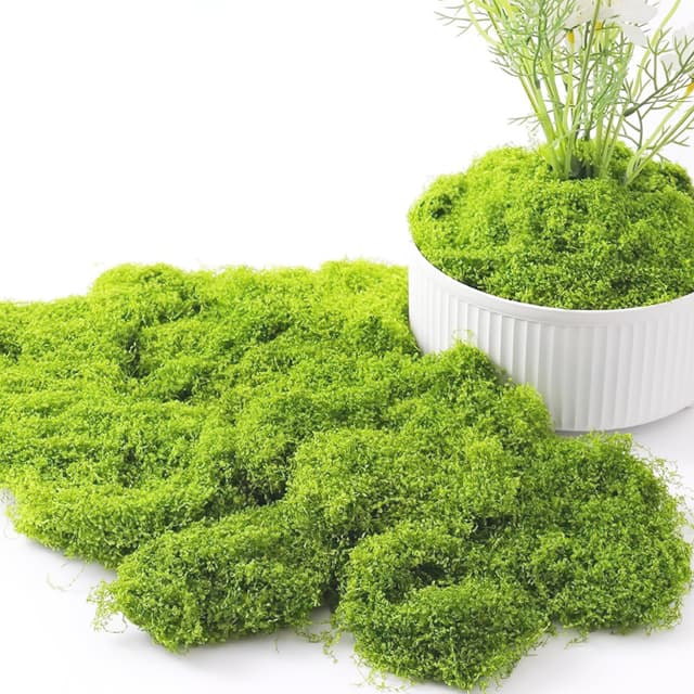 🌿 Lxoraziy 150g Deko Moos zum Basteln - Nylon Künstliches Moos Deko
