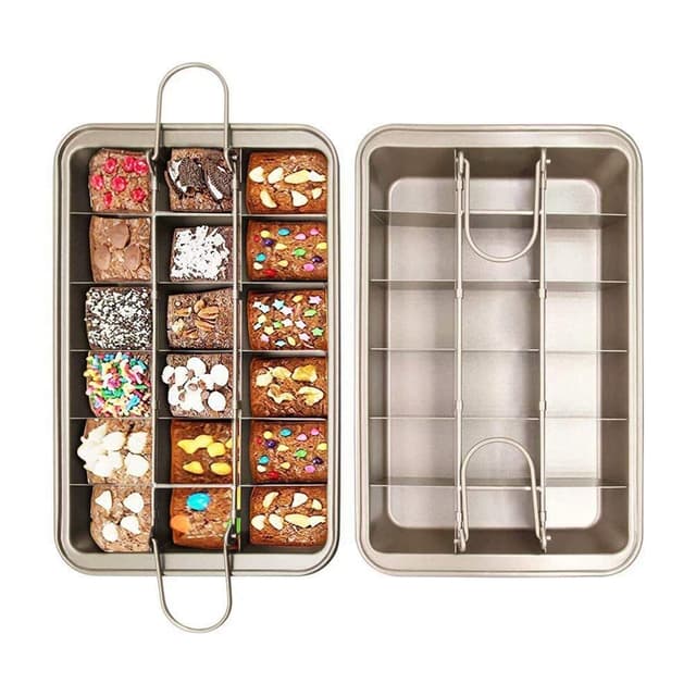 🍰🍫 Premium Brownie Backform mit Trennwänden - Ideal für gleichmäßig gebackene Brownies!