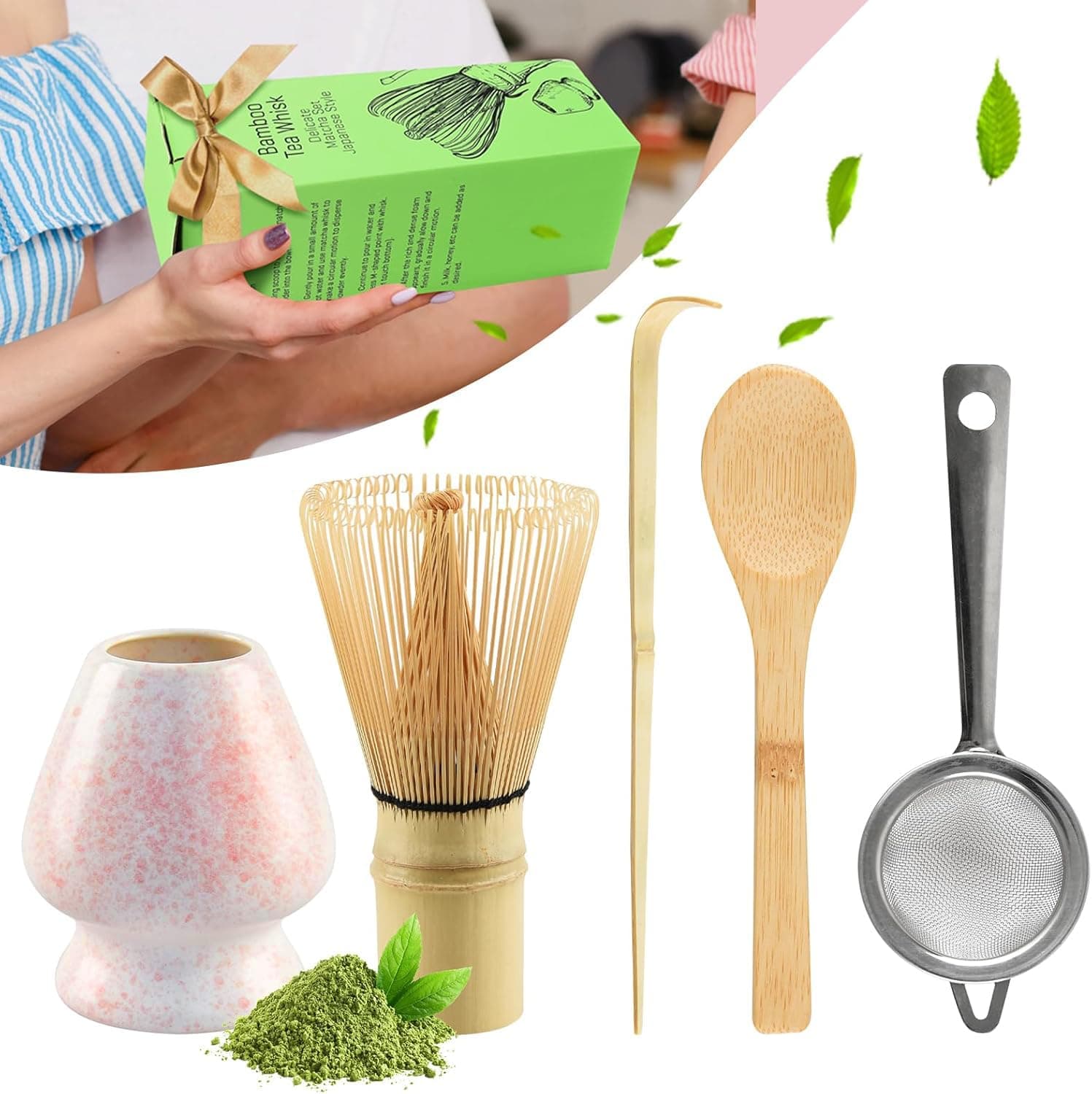 🍵🎁 CHWNIBAY 5-Teiliges Matcha Set in Rosa - Bestes Geschenk für Matcha-Liebhaber 🎁🍵