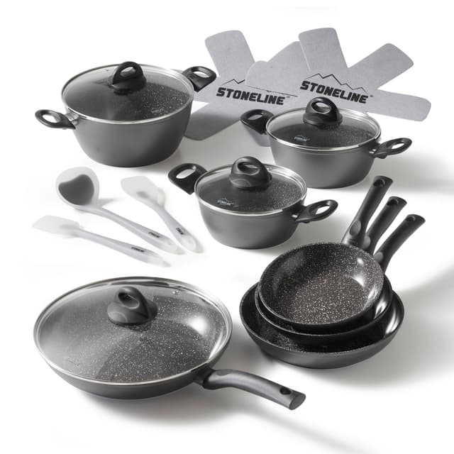 STONELINE Ceramic Keramikpfanne Töpfe Set 16 teilig 18/20/24/28 cm Töpfe Pfannen PFAS-frei Topfset Pfannenset