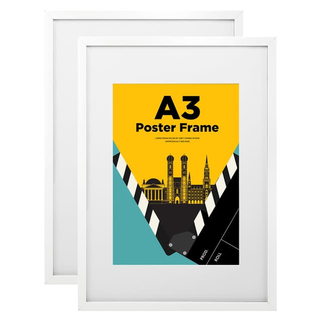 Egofine Bilderrahmen A3, Holzrahmen mit Acrylglas, MDF-Rahmen 2er-Set, Passepartout für Fotos A4, Zertifikatsrahmen für Tisch- und Wandmontage,White DIN A3 / 2er Weiß 🖼️🌟