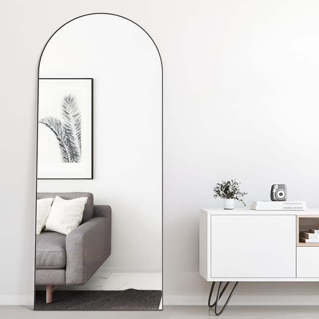 Elemango 165 x 60 cm Gewölbter Bodenspiegel in Schwarz 🌟