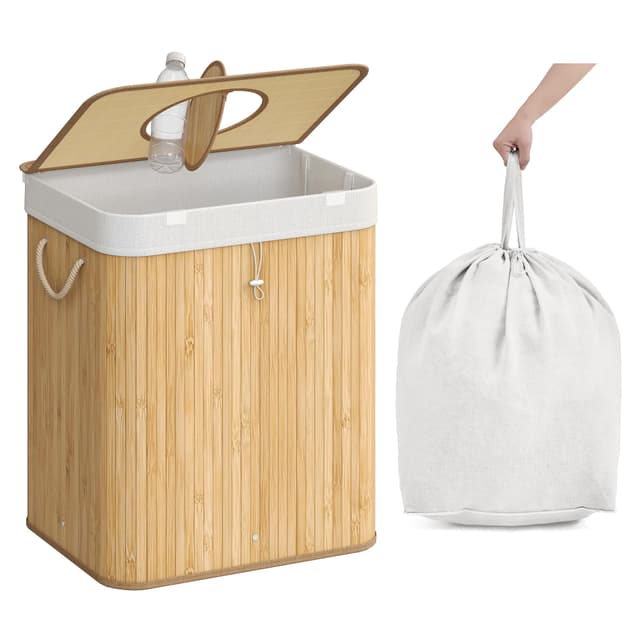 SONGMICS Pfandflaschen-Sammelbehälter | 95 L | Bambus ♻️🍾