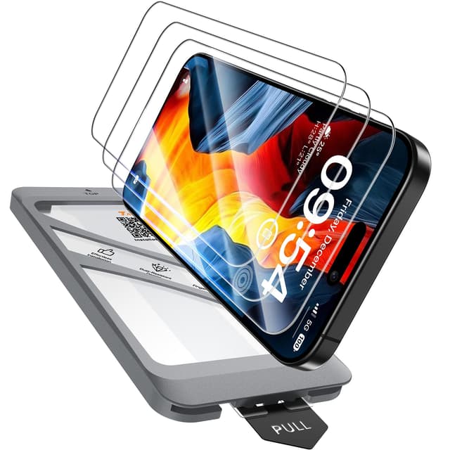 📱🔒 TAURI 3 Stück iPhone 16 Panzerglas 6,1" mit Auto-Installation - Schutzfunktion Nr. 1 in der Branche!
