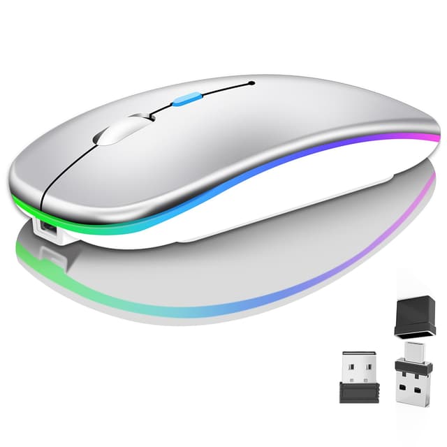 Kabellose Bluetooth-Maus für Laptop, wiederaufladbare Computer-Maus 2.4GHz Optisch