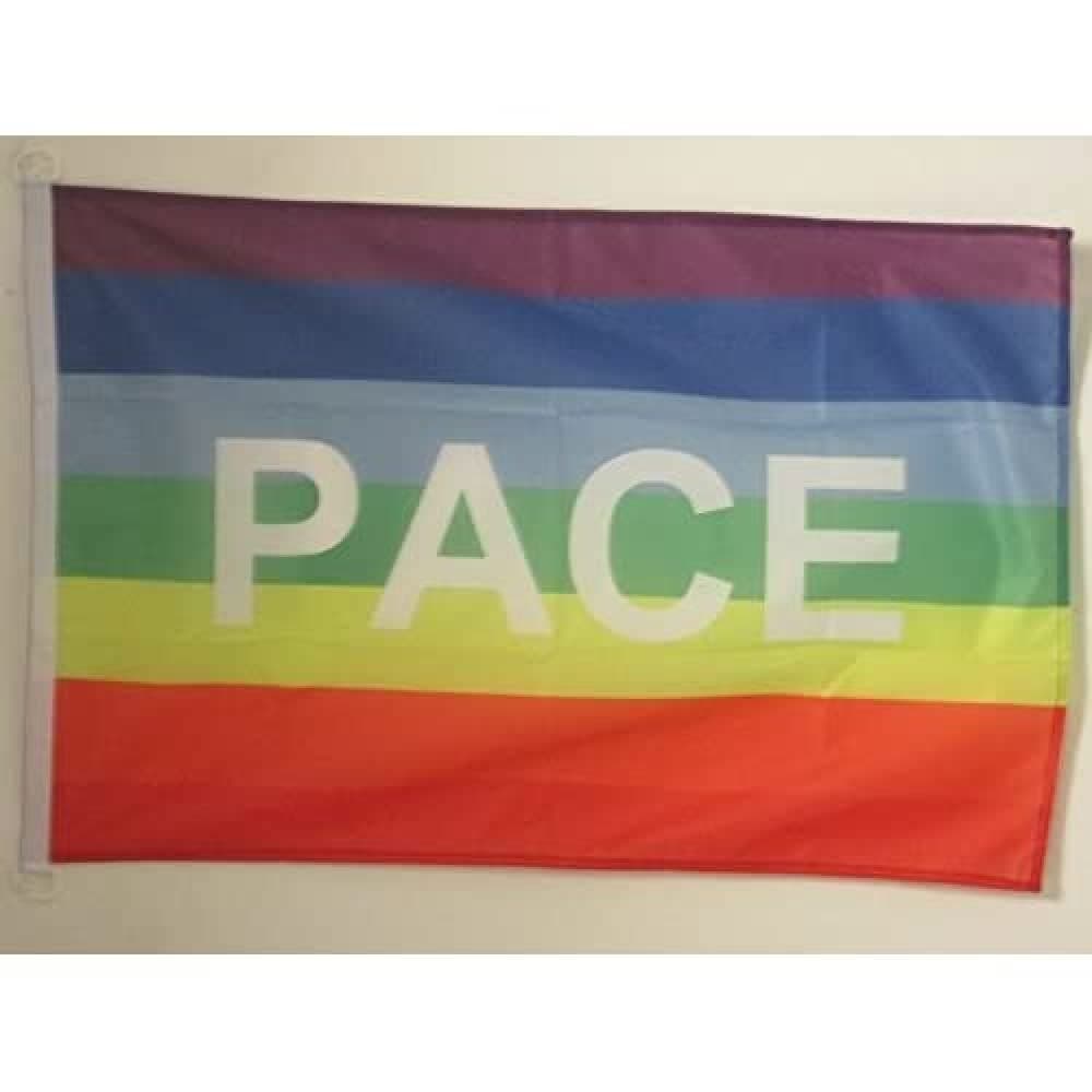 🌈🕊️ AZ FLAG - Flagge Regenbogen Frieden Pace - 90x60 cm - Peace Fahne 60 x 90 cm Aussenverwendung - Flaggen