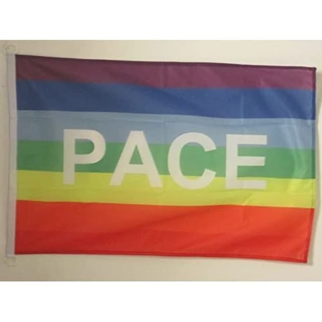 🌈🕊️ AZ FLAG - Flagge Regenbogen Frieden Pace - 90x60 cm - Peace Fahne 60 x 90 cm Aussenverwendung - Flaggen