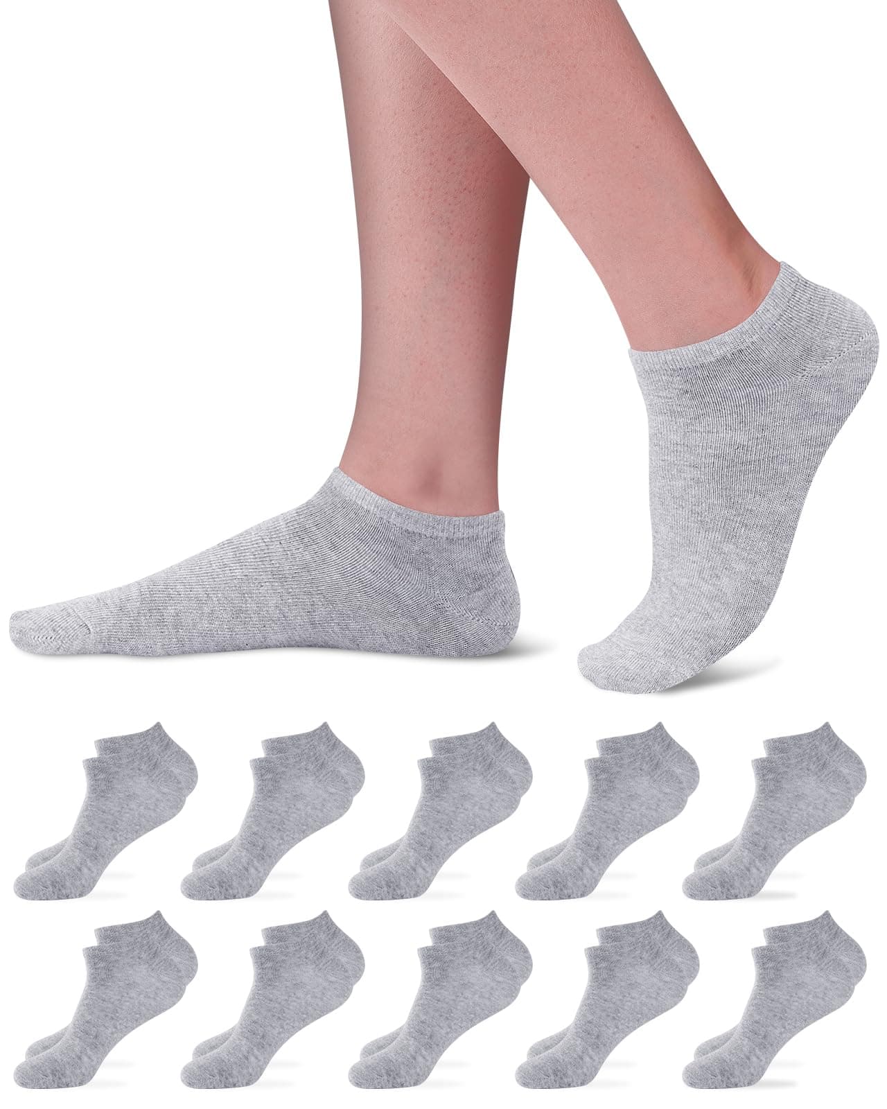 Niorasen Sneaker Socken Herren Damen 39-42 43-46, 10 Paar Baumwolle Kurze Sneakersocken Halbsocken 😎🧦