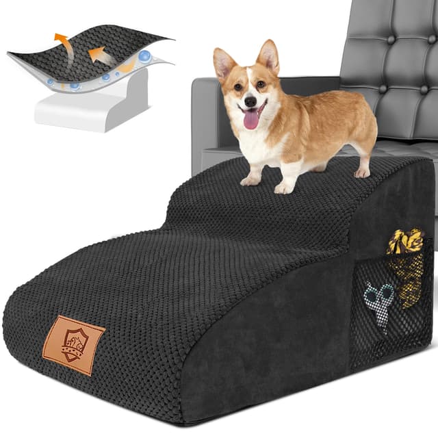 🐾 Hundetreppe für Kleine Hunde - HEVOL Hundetreppe 2 Stufen