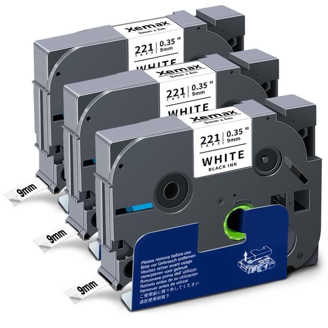 🔖 3x XemaX Schriftband für Brother P-Touch TZe-221 TZe221