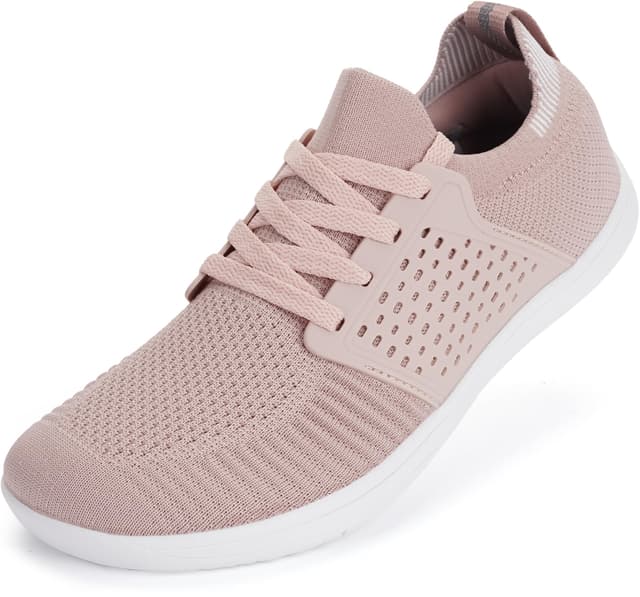 👟 WHITIN Unisex Breite Barfußschuhe | Minimalistische Sneaker 42 EU Weit Rosa 👟
