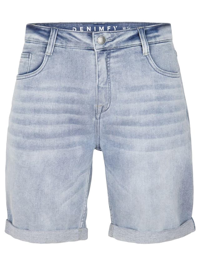 DENIMFY Jeans Shorts Herren Stretch Kurz Regular Fit DFAri Kurze Hosen Sommer Denim Einfarbig Grau Blau 31 32 33 34 36 38 40 42 44 46 38W Light Blue Denim (L114) 🌟