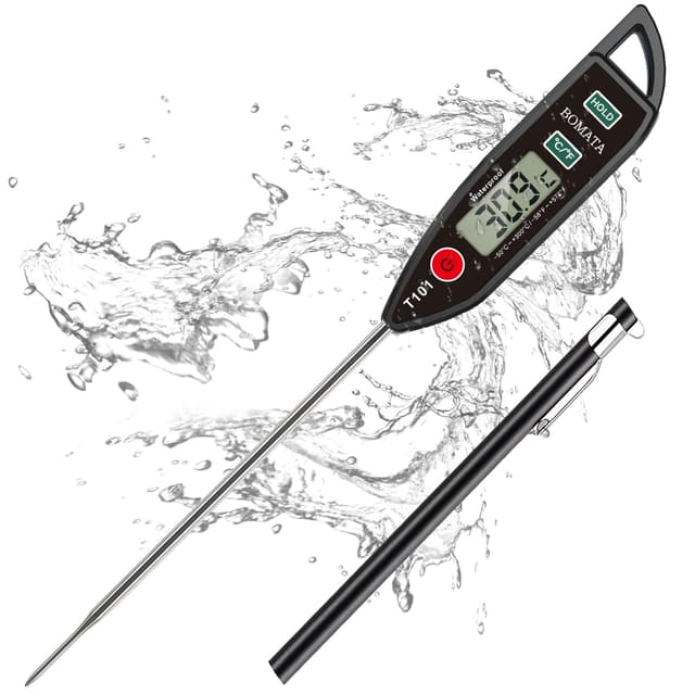 BOMATA Wasserdichtes IPX7 Thermometer - Sofort ablesbares Lebensmittelthermometer 🌡️🍖