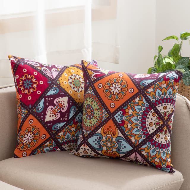 ATsense 2er Set Kissenbezug 80 x 80 cm, 2 Stück - 100% Baumwolle, Bunt Kopfkissenbezug mit Reißverschluss 😍