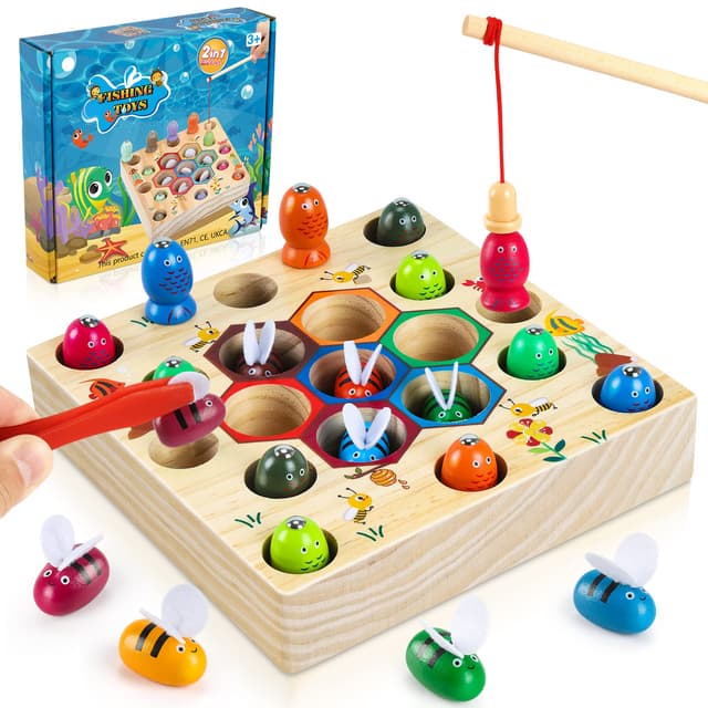 🎣🧩 COOLJOY Magnetisches Angelspiel Montessori Spielzeug ab 2 Jahre 🎁👧👦