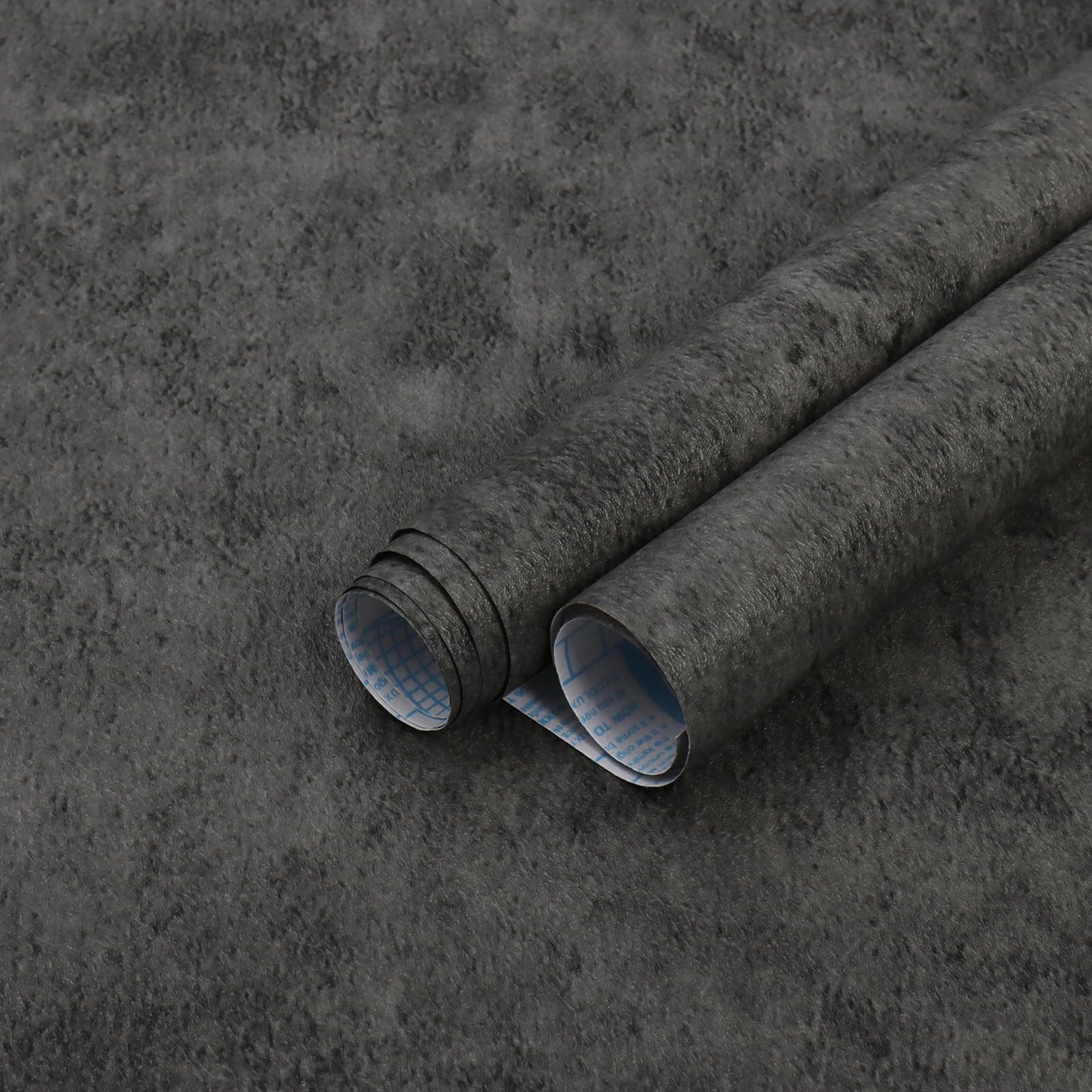 Fiula Selbstklebende Tapete Betonoptik 40x300CM Dunkelgrau Vinyl Wrap