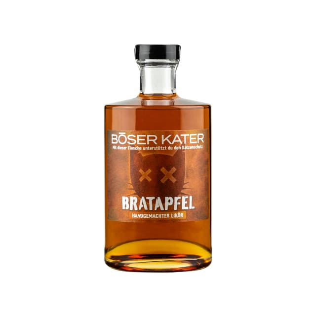 BÖSER KATER Bratapfel Likör | Fruchtig würziger Winterapfel Liqueur | 0,5l 20% Vol.