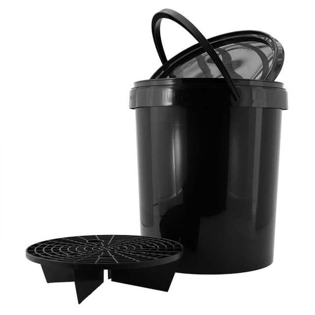 🚗 AUTO-STYLE Autowascheimer 15L Schwarz + Deckel + Grit/Seib 🧼💦