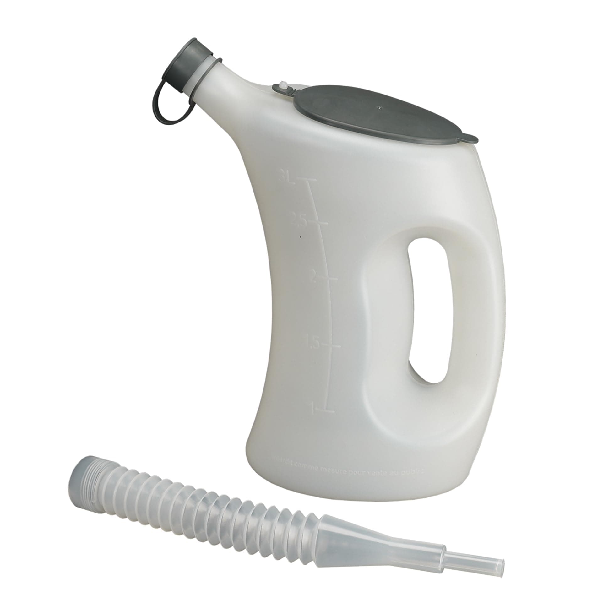 🚗🔧 Carpoint Pressol Ausgusskanne 3L mit Deckel, Kappe und Flexlauf, Grau, Weiß - Sonderangebot!