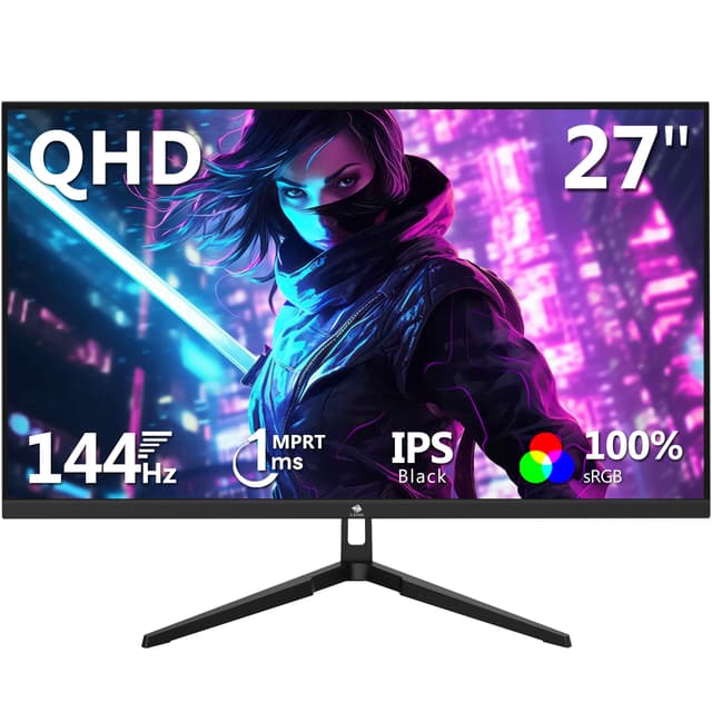 🎮 Z-Edge 27 Zoll QHD Gaming Monitor 144Hz(DP) 2K 1ms MPRT 2560x1440 IPS Black, 100% sRGB 16:9 LED Bildschirm