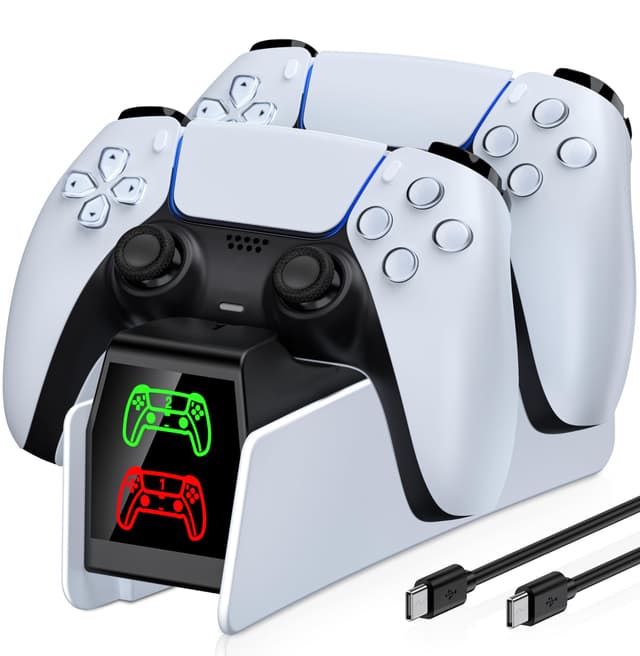 🎮🔋 GAMSINGY PS5 Controller Ladestation - PS5 Ladestation mit Schnellladefunktion und LED-Anzeige 🟢🔴
