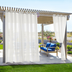 🌞 Deconovo Outdoor Vorhänge - 2er Set H214 x B140 cm - Transparent & Wasserdicht - Weiß 🏡