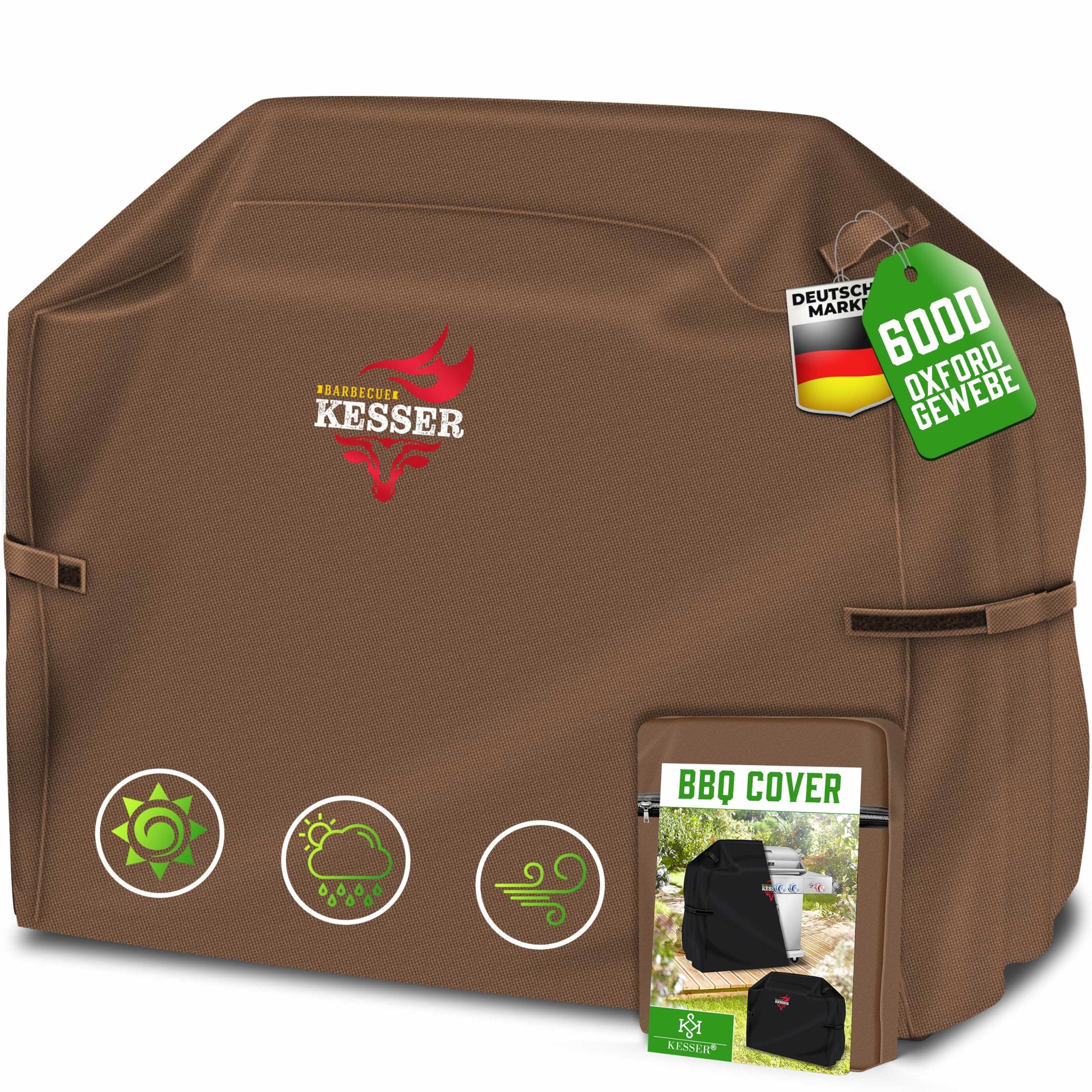 🔥 KESSER® Premium BBQ Grillabdeckung Gasgrill Schutzhülle | 147x61x122cm | Braun