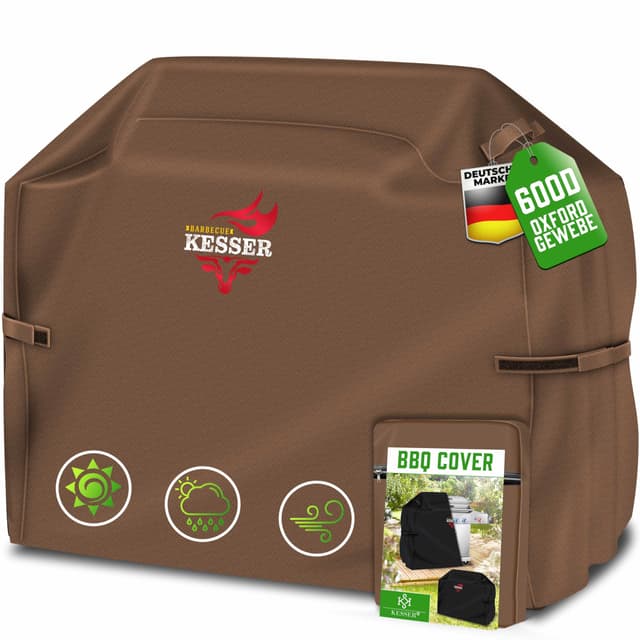 🔥 KESSER® Premium BBQ Grillabdeckung Gasgrill Schutzhülle | 147x61x122cm | Braun