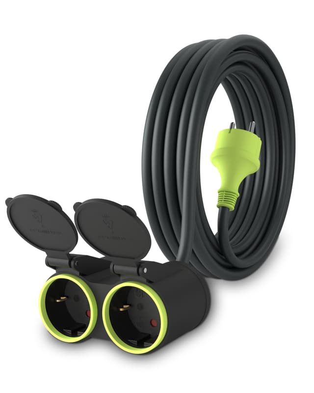 🔌 MutecPower 5m Verlängerungskabel mit 2 Schuko-Steckdosen für den Außenbereich IP44 H05RR-F3G 1,5mm²