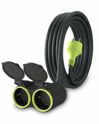 🔌 MutecPower 5m Verlängerungskabel mit 2 Schuko-Steckdosen für den Außenbereich IP44 H05RR-F3G 1,5mm²