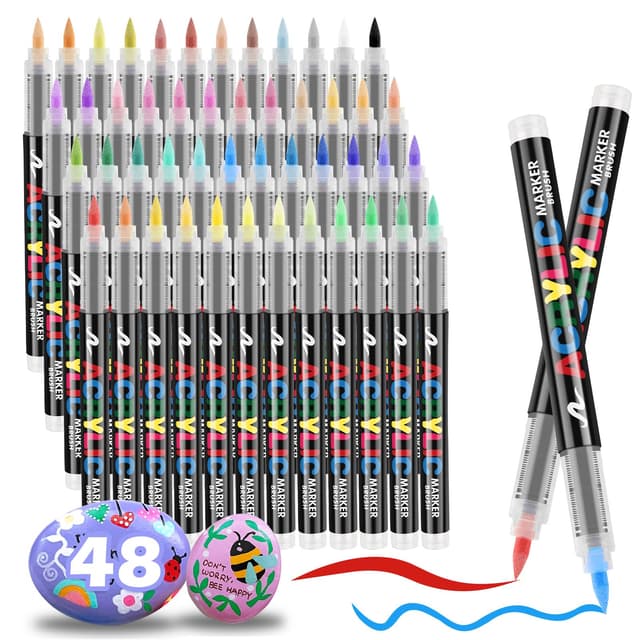 🎨 48 Farben Acrylstifte für Steine - Ostereier Malen Set