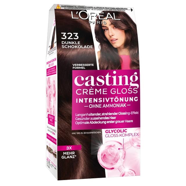 L'Oréal Paris Coloration ohne Ammoniak und ohne Silikone - Haarfarbe Nr. 323 Dunkle Schokolade