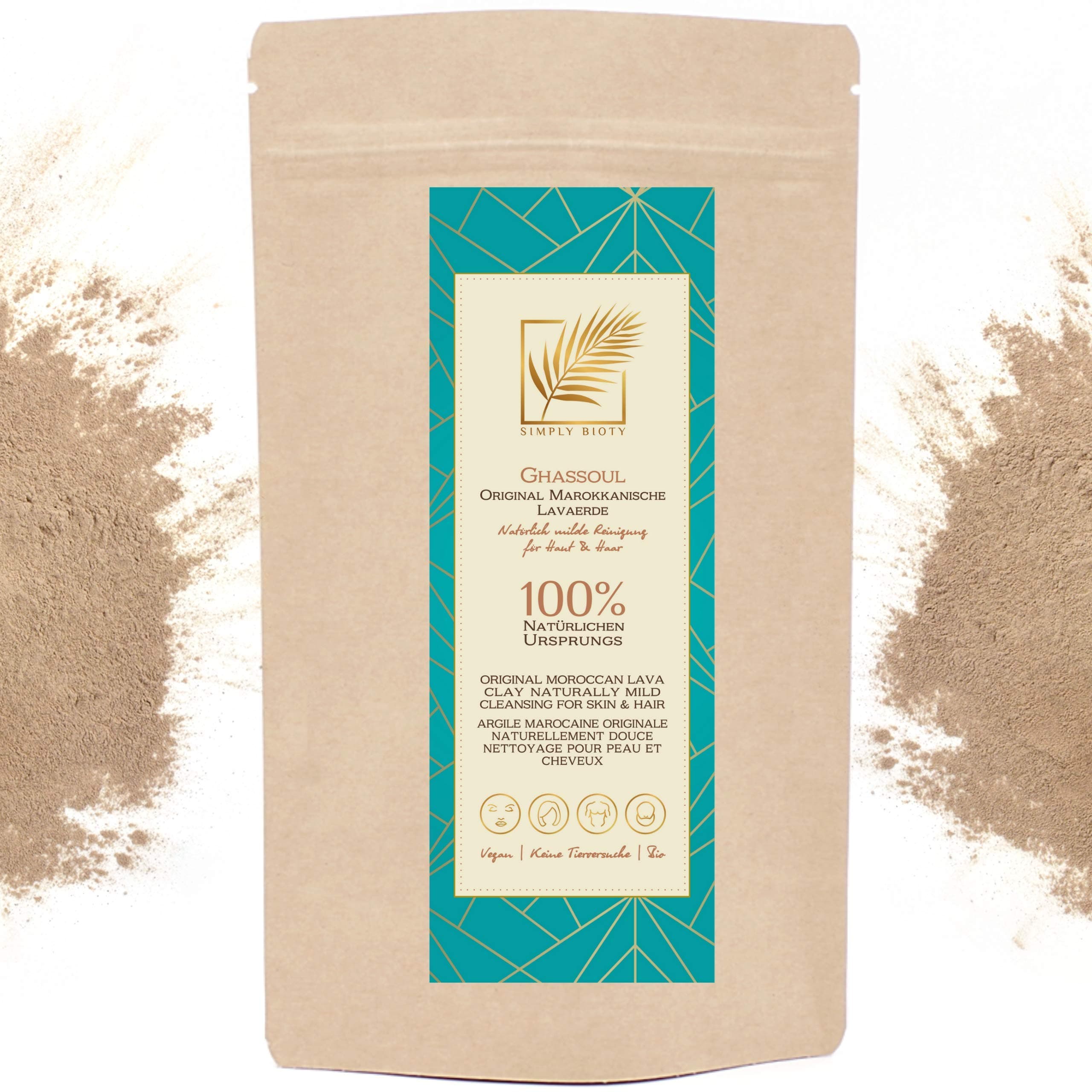Simply Bioty Lavaerde 1kg Original Ghassoul - Bio vegane Wascherde Tonerde