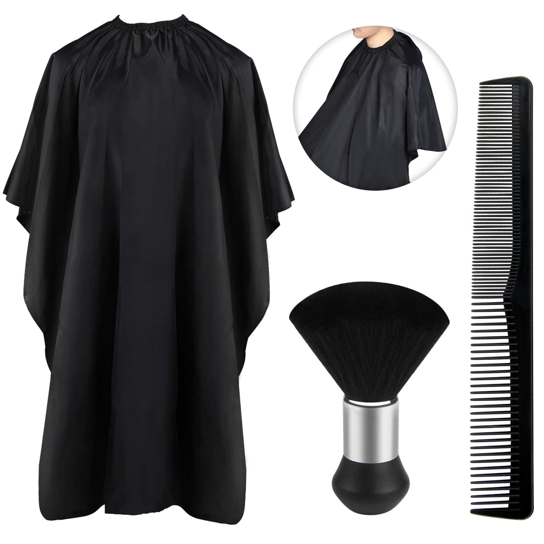 JANYUN Professioneller Friseurumhang mit Hals-Staubbürste, Haarschneideumhang und Friseurkamm, Salonzubehör für Damen und Herren 🌟