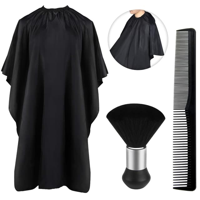 JANYUN Professioneller Friseurumhang mit Hals-Staubbürste, Haarschneideumhang und Friseurkamm, Salonzubehör für Damen und Herren 🌟
