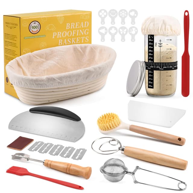 🍞🎁 Clheatky Sauerteig Starter Set 11-teilig - Großes Geschenk für Brotliebhaber