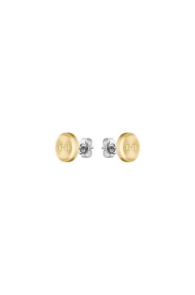 BOSS Jewelry Herren Ohrstecker Kollektion YANN aus Edelstahl Gelbgold 😎