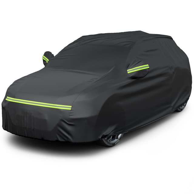 🚗🌧️ Favoto Autoabdeckung Winter Vollgarage Staubdicht Wasserdicht Autohülle Autoplane Car Cover 480cm-505cm SUV Schwarz Schwarz
