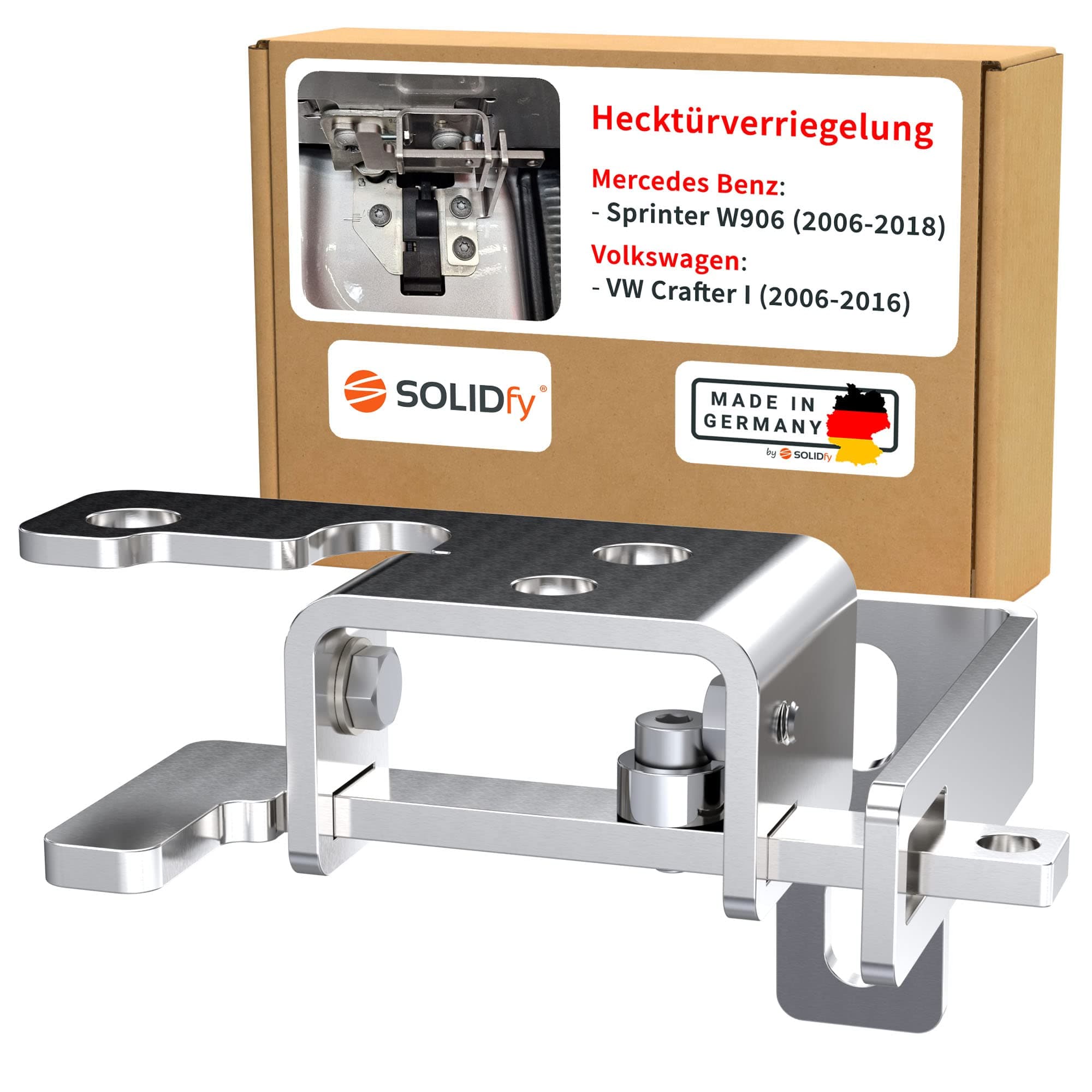 SOLIDfy® - Hecktürverriegelung für Mercedes Sprinter W906 und VW Crafter I Typ 2E 🔒🔧 | Hecktür Einbruchschutz Sicherung Wohnmobil Camper