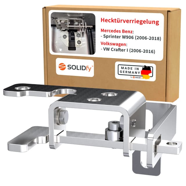 SOLIDfy® - Hecktürverriegelung für Mercedes Sprinter W906 und VW Crafter I Typ 2E 🔒🔧 | Hecktür Einbruchschutz Sicherung Wohnmobil Camper