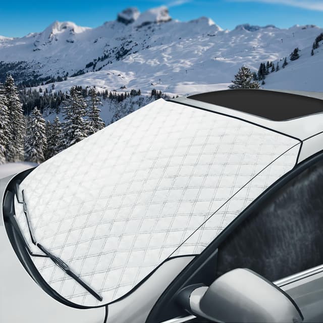 🚗 Frontscheibenabdeckung Winter - Schutz vor Frost, Schnee und Sonne! 🌬️☃️☀️
