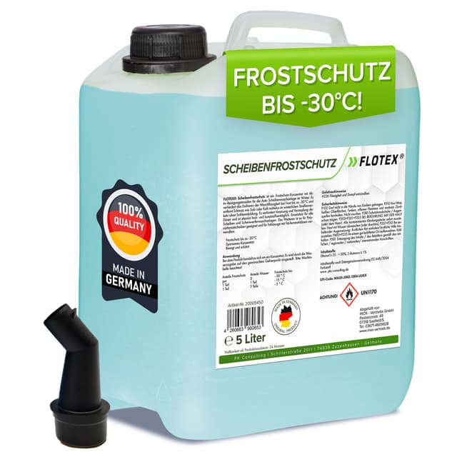 🚗❄️ Flotex - Schnell wirkender Scheibenenteiser 5L | Effektiver Scheiben Enteiser Auto 🚗❄️