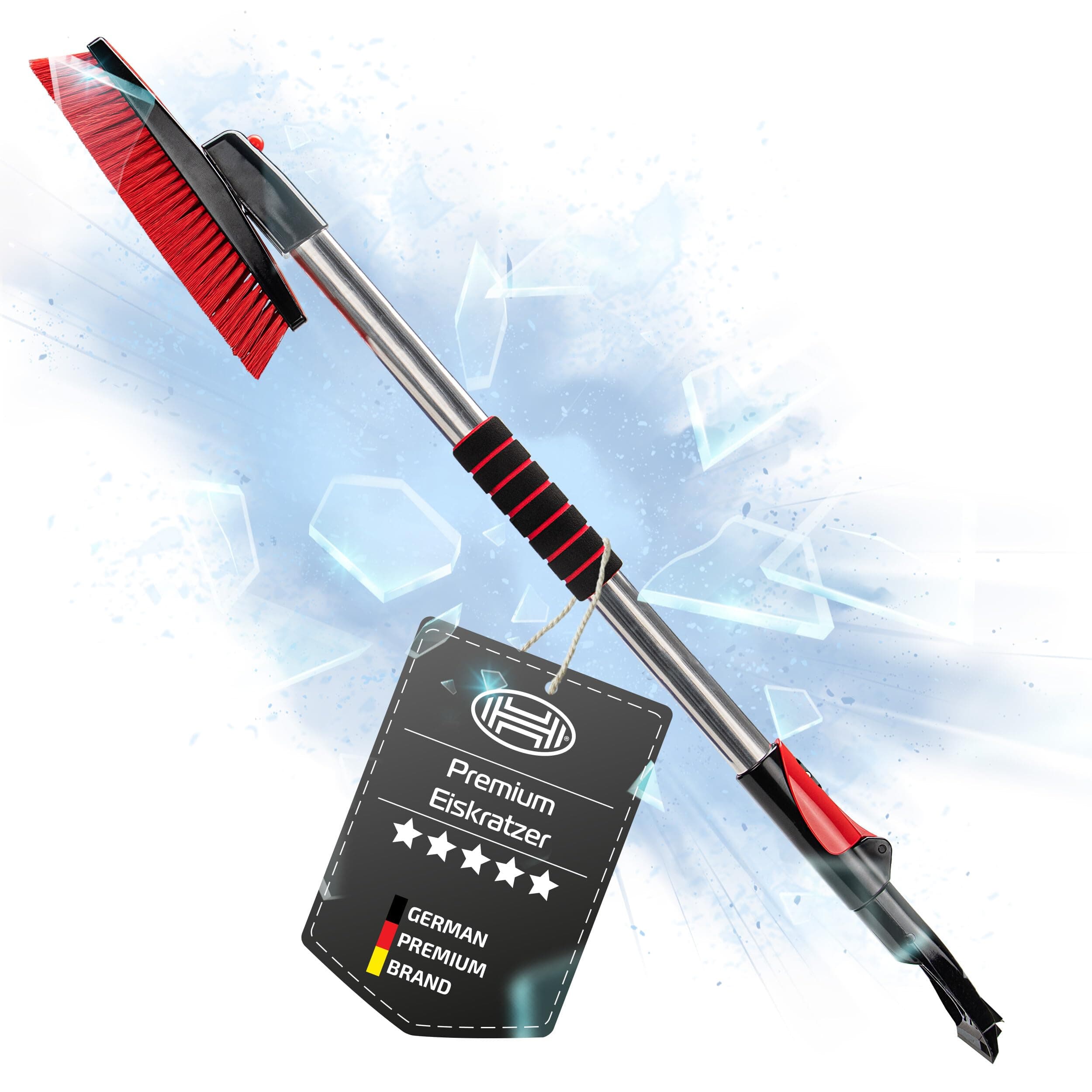 🌨️⭐️ HEYNER® Schneebesen Teleskop 100-160 cm mit Messingklinge Eiskratzer 360 ° drehbar XXXL ⭐️🌨️