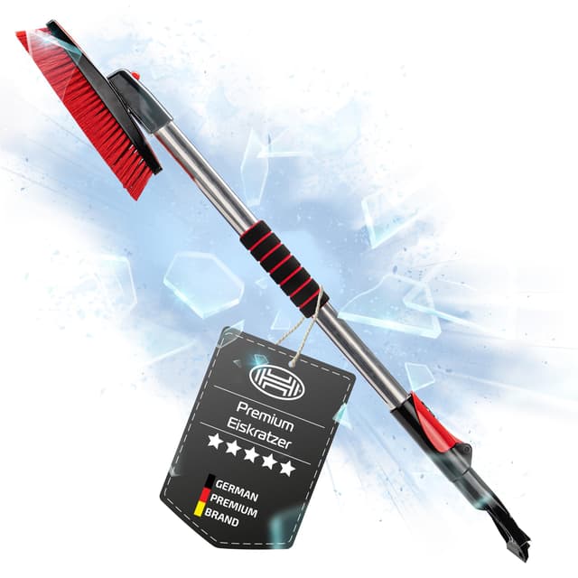🌨️⭐️ HEYNER® Schneebesen Teleskop 100-160 cm mit Messingklinge Eiskratzer 360 ° drehbar XXXL ⭐️🌨️