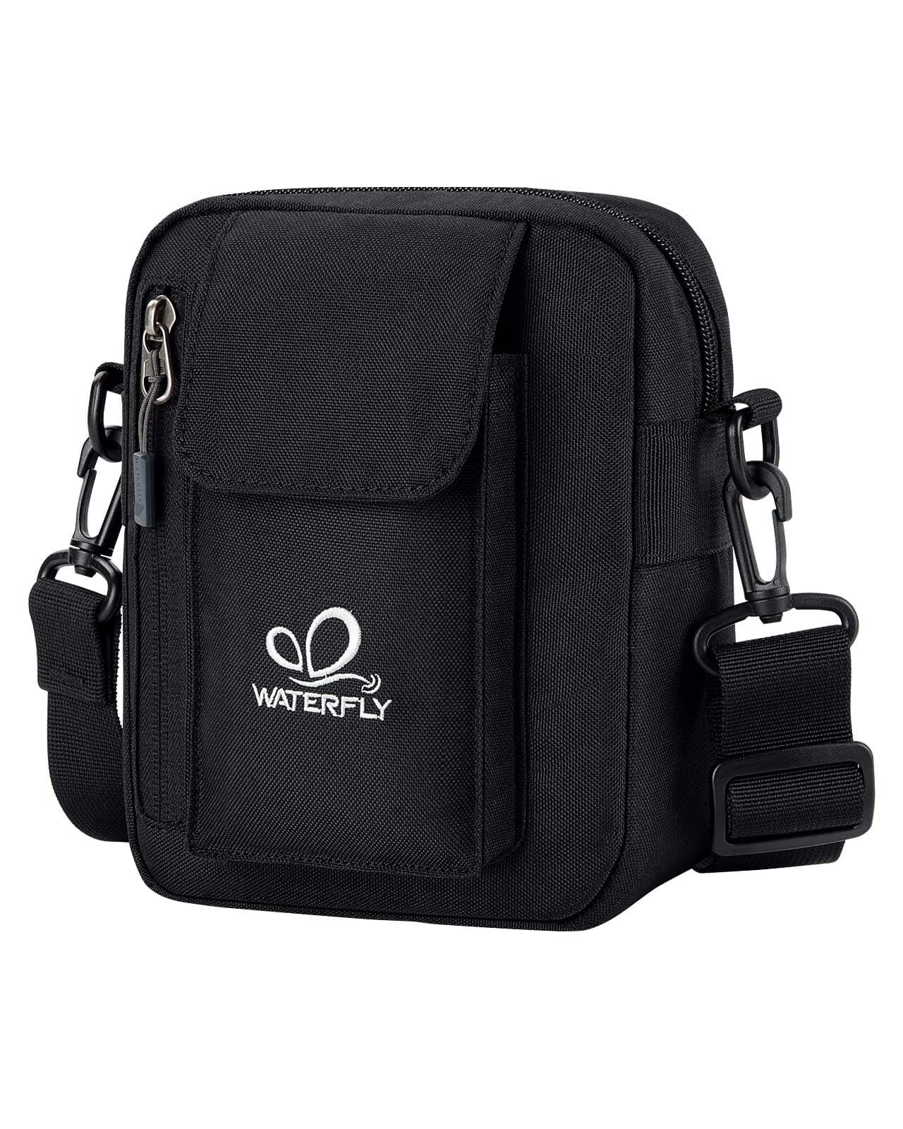 🎒 WATERFLY Umhängetasche Schultertasche Messenger Bag: Herrentasche Zum Umhängen Klein Herren Handy Sling Tasche Männer Shoulder Crossbag Brusttasche Damen Crossbody Handytasche Schwarz - Angebot
