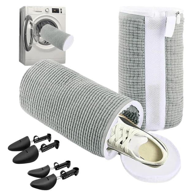 👟🧼 CLKE 2 STK Schuhwaschbeutel Waschmaschine mit 2 Schuhspanner 🧼👟